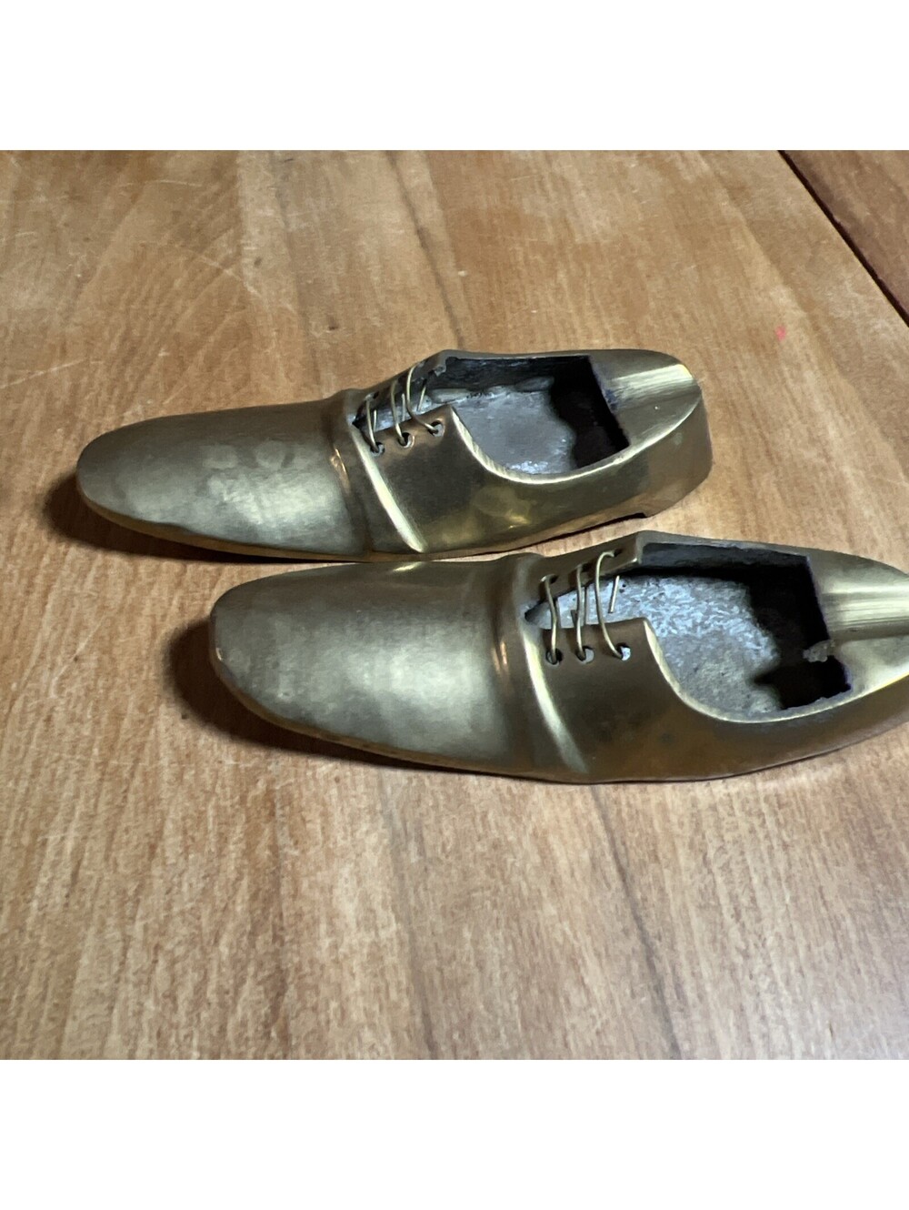 Vintage Brass Shoe Cigar Holder Miniature Ashtray Decor, Set Of 2